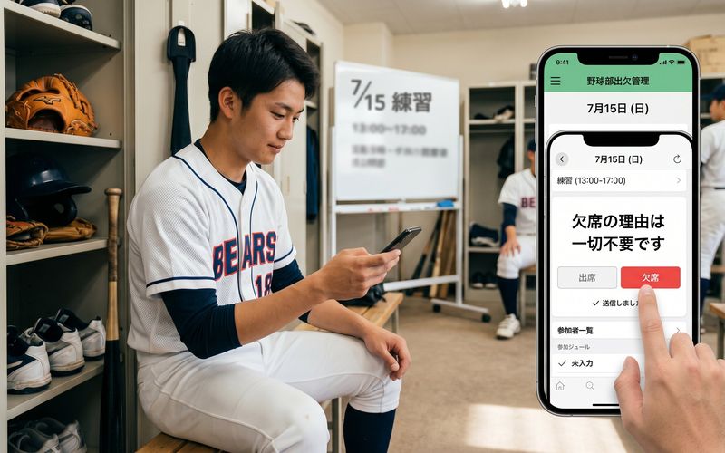 欠席理由は不要 — アプリで出欠連絡